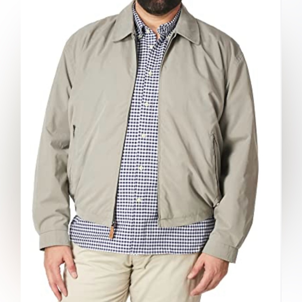 London Fog Beige Zip-Up Golf Windbreaker  Jacket   Men’s